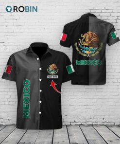 Custom Mexico Hawaiian Shirt –  Half Print Aloha Shirt
