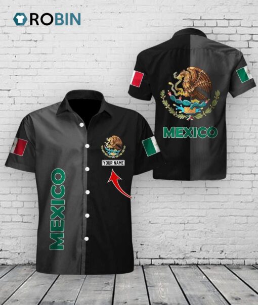 Custom Mexico Hawaiian Shirt –  Half Print Aloha Shirt