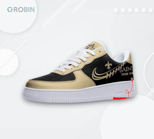 Custom New Orleans Saints Air Force 1 Sneakers   Personalized Design