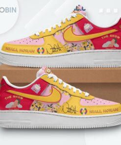 Custom Niall Horan Air Force 1 Shoes   Red & Pink Graphic Design