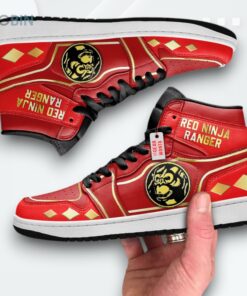 Custom Ninja Red Ranger Jordan 1 High Sneakers Custom Ninja Red Ranger Jordan 1 High Sneakers