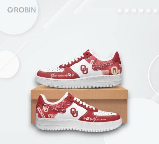 Custom Oklahoma Sooners Air Force 1 Shoes   Unique Printed Design