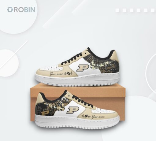 Custom Purdue Boilermakers Air Force 1 Shoes   Personalized Fan Apparel