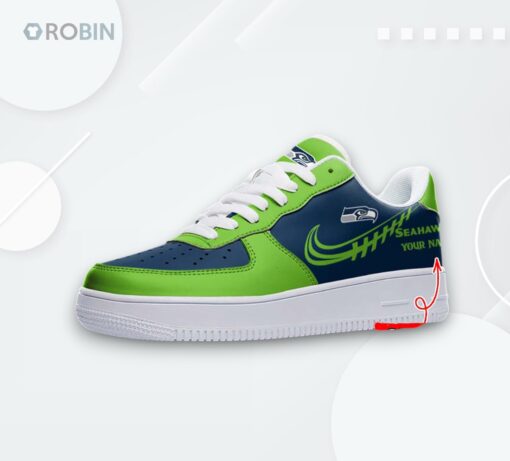 Custom Seattle Seahawks Air Force 1 Sneakers   Unique Printed Design Shoes