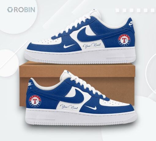 Custom Texas Rangers Air Force 1 Shoes   Personalized Baseball Team Design
