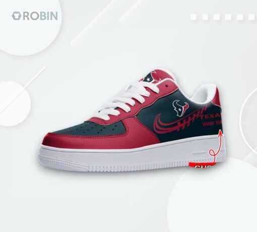 Customized Houston Texans Air Force 1 Sneakers Unique Team Design Shoes