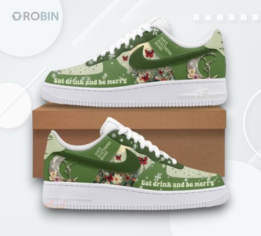 Dave Matthews Band Christmas Air Force 1 Shoes   Eat Drink & Be Merry Design