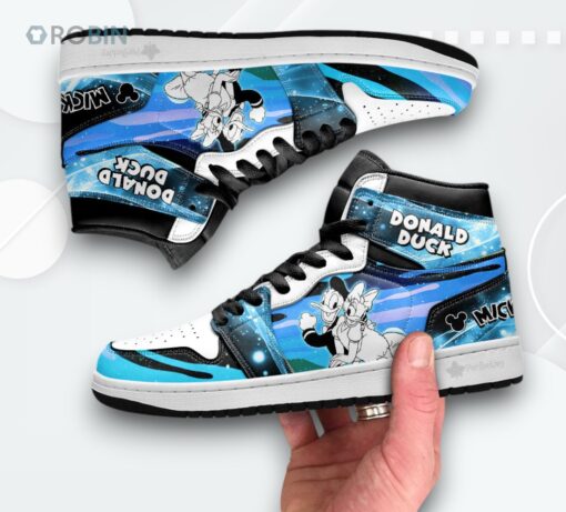 Daisy & Donald Silhouette Jordan 1 High – Custom Cartoon Sneakers