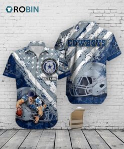 Dallas Cowboys American Flag Hawaiian Shirt