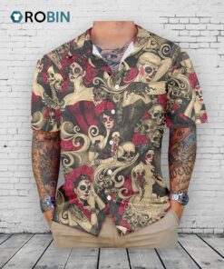 Day of the Dead Hawaiian Shirt –  Mexican Sugar Skull Aloha Shirt