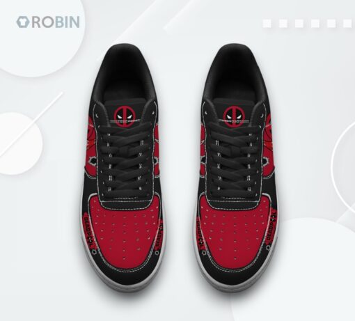 Deadpool Inspired Graphic Air Force 1 Sneakers for Fans
