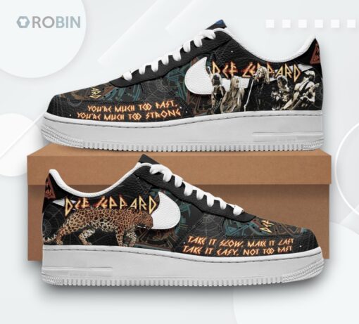 Def Leppard Inspired Air Force 1 Shoes   You’re Much Too Fast Too Strong Design