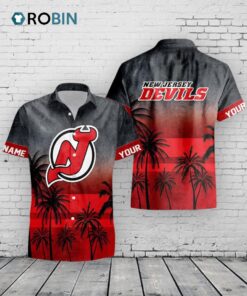 Devils Hawaiian Shirt Personalized NHL New Jersey Tropical Print