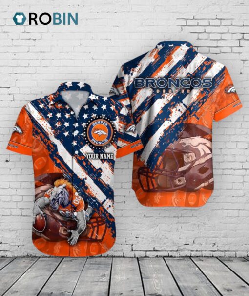 Denver Broncos American Flag Hawaiian Shirt