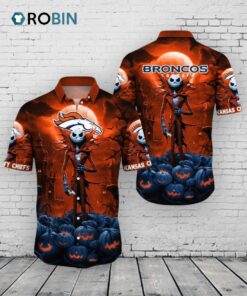 Denver Broncos Halloween Jack O’ Lantern Hawaiian Shirt