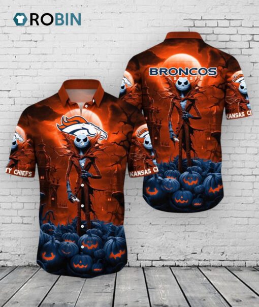 Denver Broncos Halloween Jack O’ Lantern Hawaiian Shirt