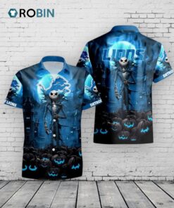 Detroit Lions Halloween Hawaiian Shirt –  Jack O’ Lantern Design