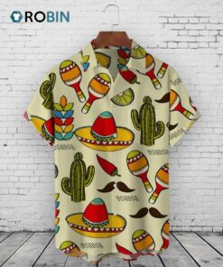 Dino Cinco De Mayo Hawaiian Shirt –  Tropical Mexican Plants