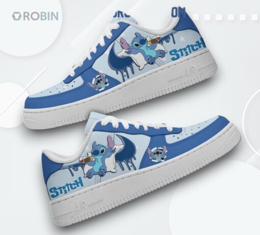 Disney Stitch Aloha Friends Print Air Force 1 Sneakers   Fun & Stylish Footwear