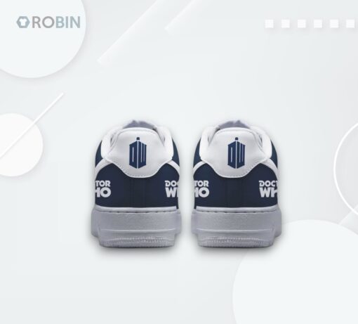 Doctor Who Police Box Graphic Air Force 1 Sneakers   Unique Sci Fi Design