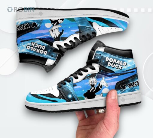 Donald Duck Jordan 1 High – Custom Silhouette Sneakers