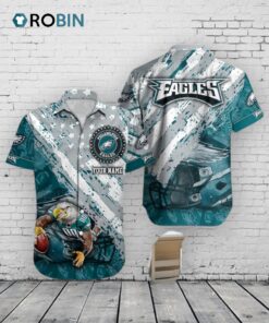 Eagles American Flag Hawaiian Shirt – Philadelphia NFL Aloha Shirt