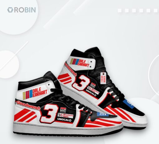 Earnhardt Jordan 1 High Custom Sneakers #3 – Goodwrench Racing Shoes