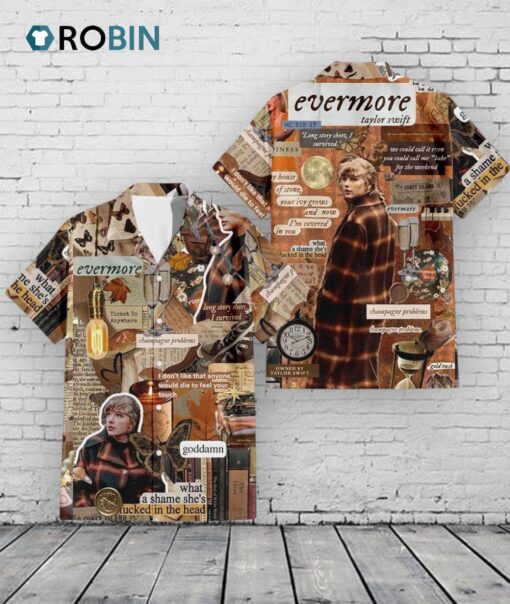 Evermore Hawaiian Shirt –  Taylor Swift Album Tropical Design