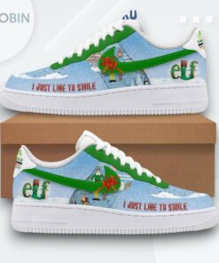 Elf Christmas Air Force 1 Shoes   I Just Like to Smile Design