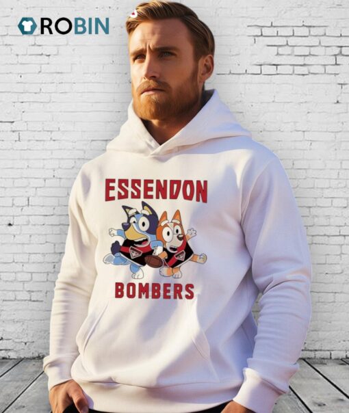Essendon Bombers Bluey Bandit Heeler And Chilli Heeler Shirt