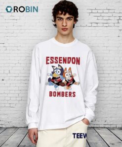 Essendon Bombers Bluey Bandit Heeler And Chilli Heeler Shirt