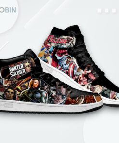Falcon & Winter Soldier Custom Jordan 1 High Sneakers Falcon & Winter Soldier Custom Jordan 1 High Sneakers