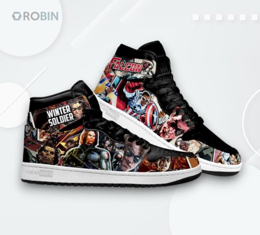 Falcon & Winter Soldier Custom Jordan 1 High Sneakers