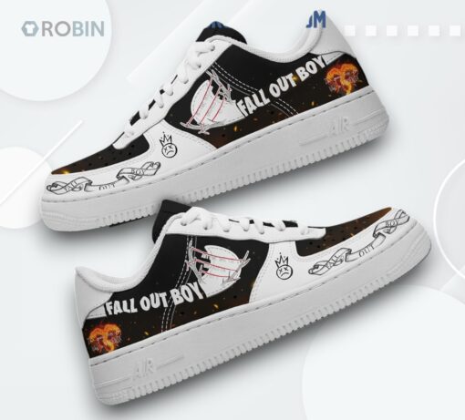 Fall Out Boy Air Force 1 Shoes   Save Rock Printed Design Sneakers
