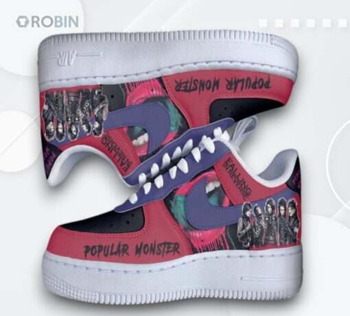 Falling In Reverse ‘Popular Monster’ Air Force 1 Sneakers   Graphic Print Design