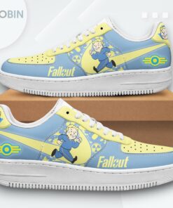 Fallout Vault Boy Design Air Force 1 Sneakers   Unique Graphic Style Shoes