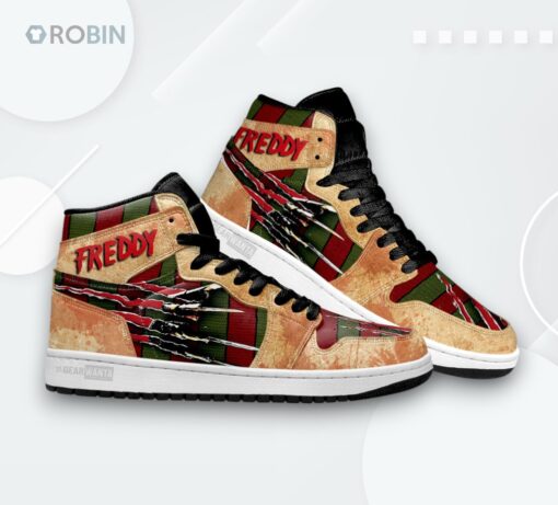Freddy Krueger Nightmare Elm Street Jordan 1 High Sneakers