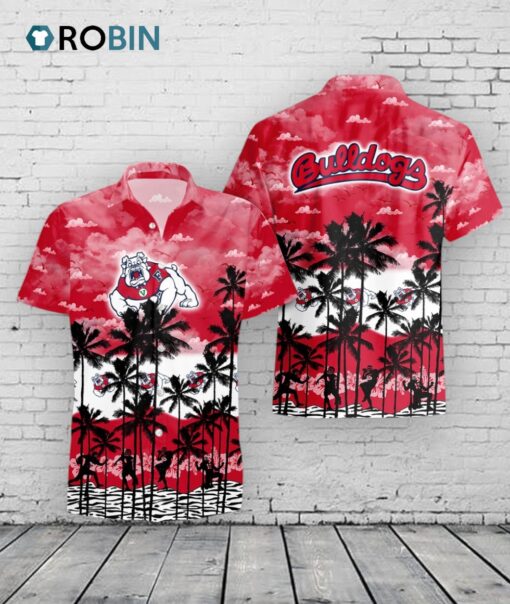 Fresno State Hawaiian Shirt Palms Tree Bulldogs