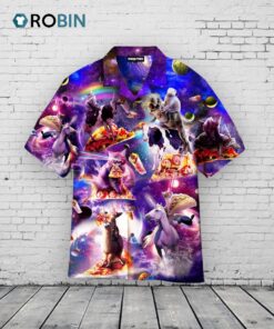 Funny Cat Taco Hawaiian Shirt –  Galaxy Animal Aloha