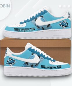 Go Sharks Cronulla Sutherland Sharks Print Air Force 1 Shoes for Fans