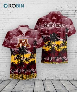Golden Gophers Hawaiian Shirt –  Palms Tree Print