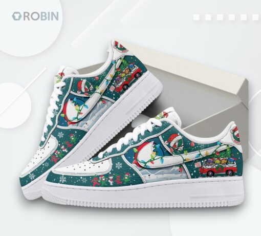 Grateful Dead Holiday Air Force 1 Shoes   Festive Christmas Design