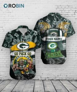 Green Bay Packers Hawaiian Shirt –  Mascot Football Aloha