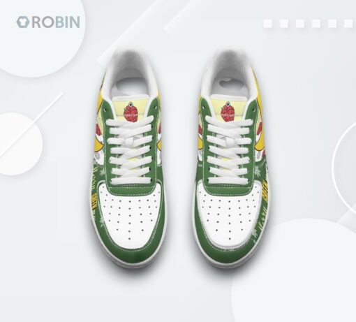 Green Day Merry Christmas Air Force 1 Sneakers with Festive Greenmas Design
