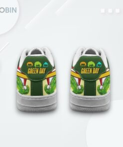 Green Day Merry Christmas Air Force 1 Sneakers with Festive Greenmas Design