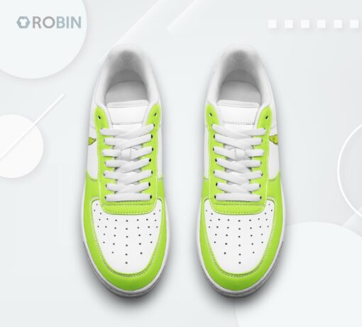 Grinch Air Force 1 Shoes   Green & White Design for Holiday Fun