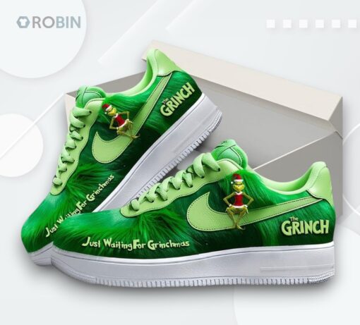 Grinchmas Air Force 1 Shoes   Festive Christmas Design