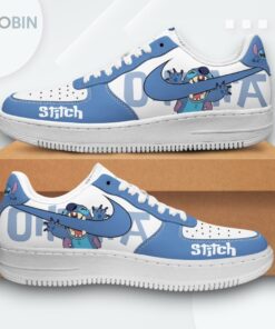 Hawaiian Vibe Blue & White Print Air Force 1 Sneakers