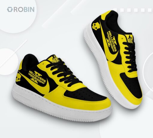 Helldivers Black & Yellow Graphic Air Force 1 Sneakers
