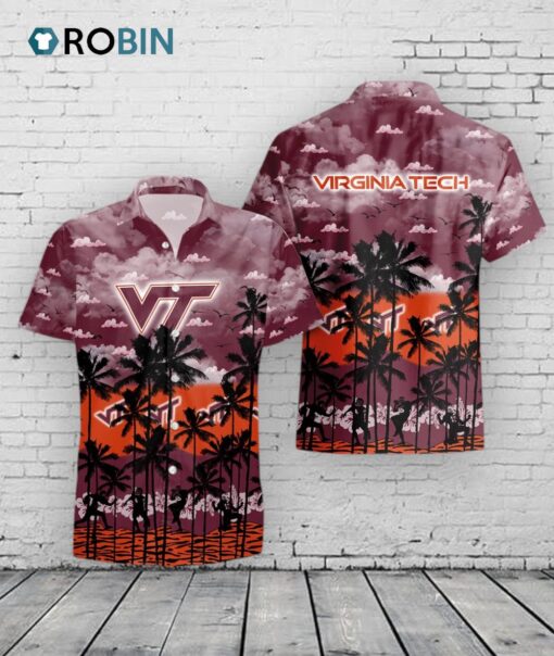 Hokies Palms Hawaiian Shirt –  Virginia Tech Tropical Print